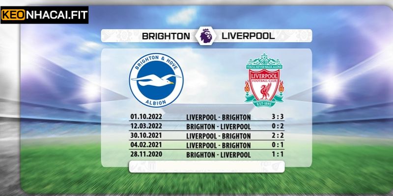 Soi Kèo Brighton Hove Albion Vs Liverpool Lúc 19h30 Ngày 21/03 1 Thống kê lịch sử chạm trán của hai đội
